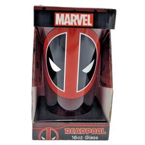 Marvel Deadpool Red Ombre 16oz Glass Pint Cup Collectible Superhero Drinkware